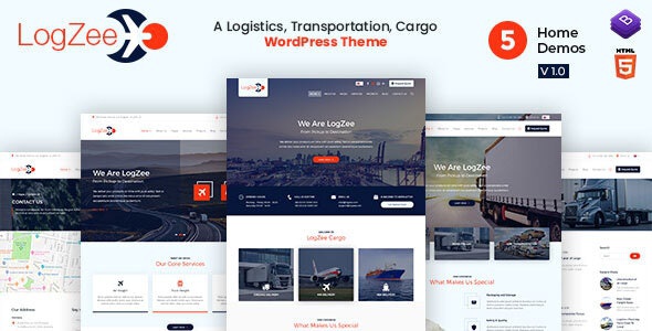 ThemeForest Logzee - Download Logistics, Transportation, Cargo WordPress Theme