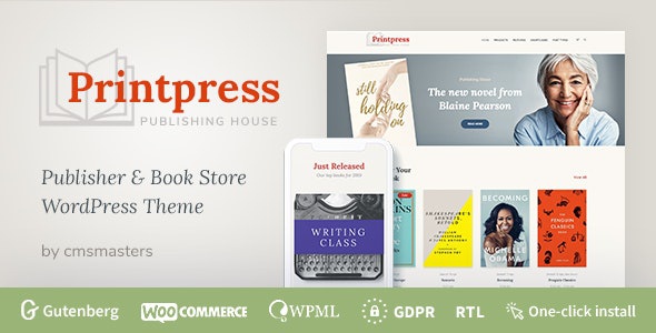ThemeForest Printpress - Download Book Publishing WordPress Theme