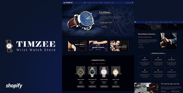 ThemeForest Time zee - Download Shopify Watch Store, Dark Jewelry Theme