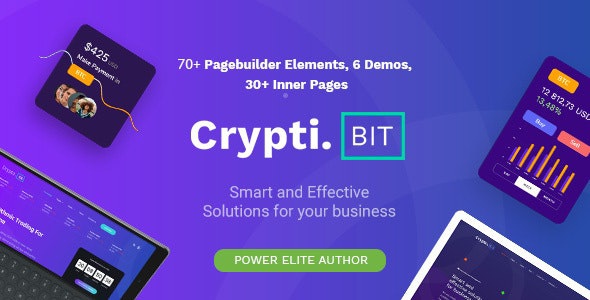 ThemeForest CryptiBIT - Download Technology, Cryptocurrency, ICO/IEO Landing Page WordPress theme