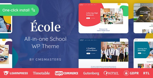 ThemeForest Ecole - Download Education & School WordPress Theme