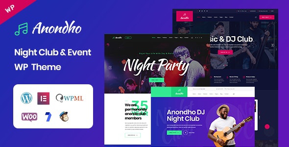 ThemeForest Anondho - Download Night Club & Event WordPress Theme