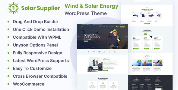 ThemeForest Solar Supplier - Download Wind & Solar Energy WordPress Theme