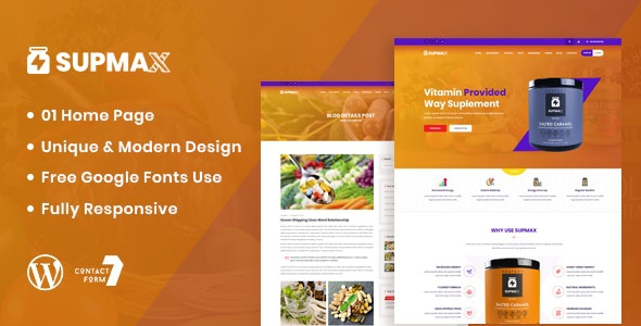 ThemeForest Supmax - Download Health & Supplement WordPress Theme