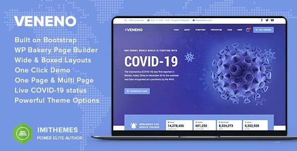 ThemeForest Veneno - Download Coronavirus Information WordPress Theme