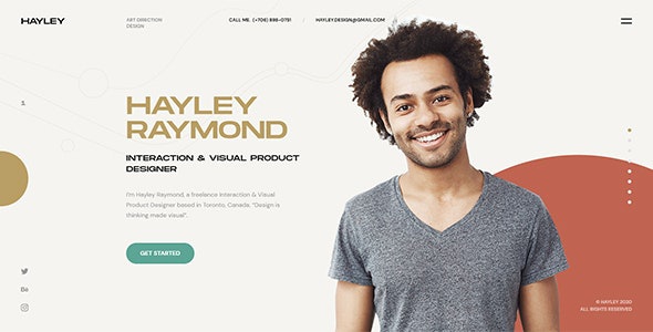ThemeForest Hayley - Download Personal CV/Resume WordPress Theme