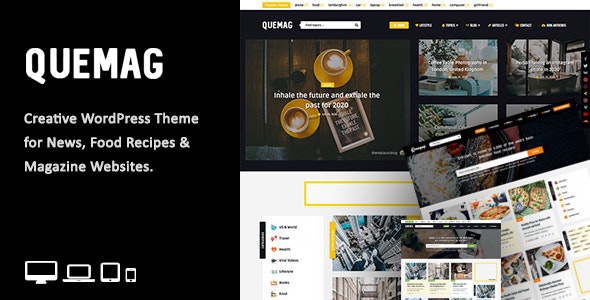 ThemeForest Quemag - Download Creative WordPress Theme for Bloggers