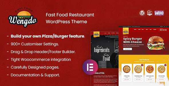 ThemeForest Wengdo - Download Fastfood WordPress Theme