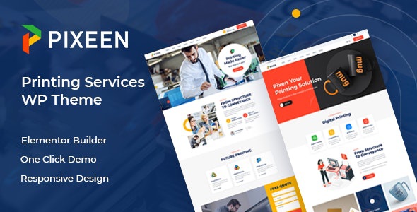 ThemeForest Pixeen - Download Printing Services Company WordPress Theme + RTL