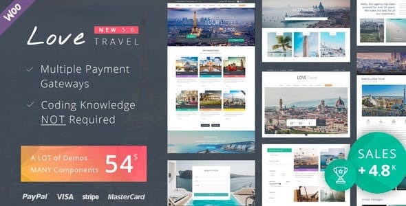 ThemeForest Love Travel - Download Creative Travel Agency WordPress Theme