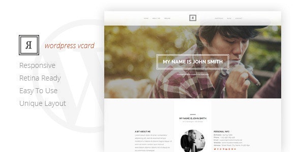 ThemeForest RIVAL - Download One Page Vcard WordPress Theme