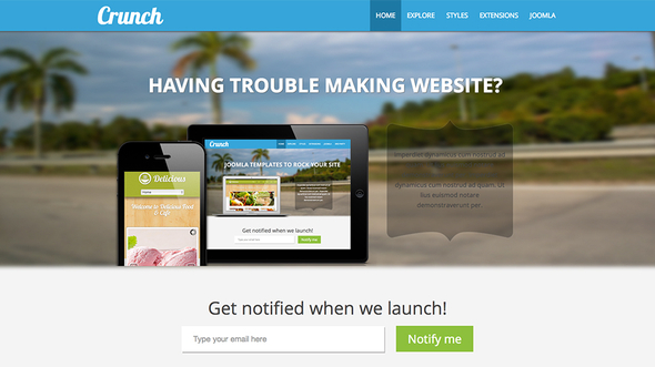 ThemeXpert Crunch - Download Responsive One Page Business Template for Joomla