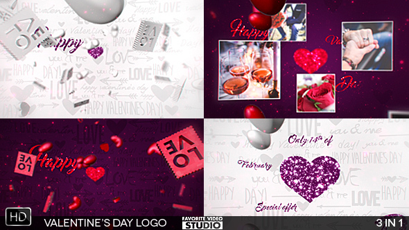 Valentines Day Logo 3in1 - Download Videohive 14568409