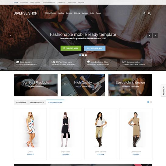 VirtuemartTemplates Diverse Shop - Download Virtuemart Joomla Template