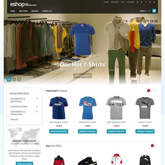 VirtuemartTemplates Eshop - Download Virtuemart Joomla Template