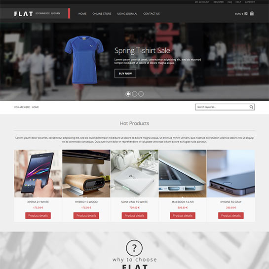 VirtuemartTemplates Flat Store - Download Virtuemart Joomla Template