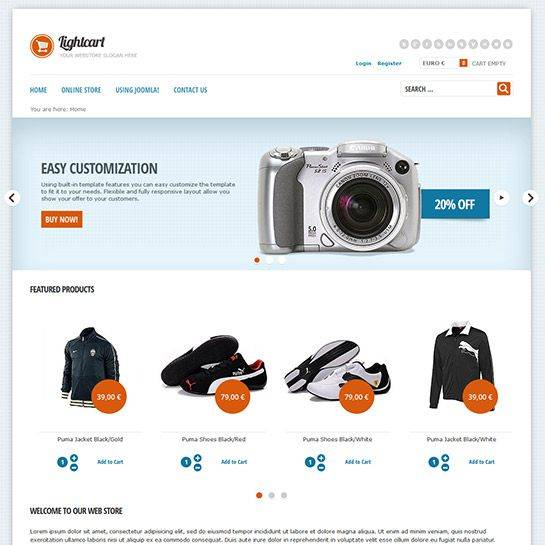 VirtuemartTemplates Light Cart - Download Virtuemart Joomla Template