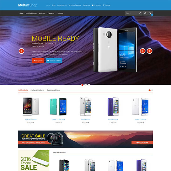 VirtuemartTemplates Multim Shop - Download Virtuemart Joomla Template