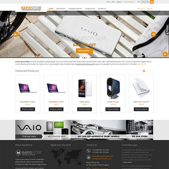 VirtuemartTemplates Rapid - Download Virtuemart Joomla Template