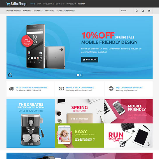 VirtuemartTemplates Stilo Shop - Download Virtuemart Joomla Template