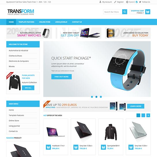 VirtuemartTemplates Transform - Download Virtuemart Joomla Template