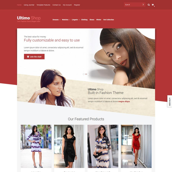 VirtuemartTemplates Ultimo Shop - Download Virtuemart Joomla Template