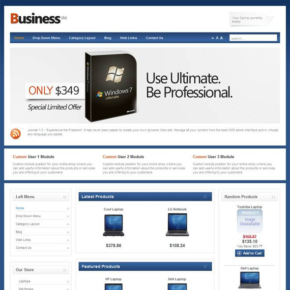 VirtuemartTemplates VM Business Design For Virtuemart - Download Virtuemart Joomla Template