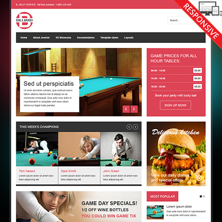 VTEM Billiard - Download Responsive Joomla Template