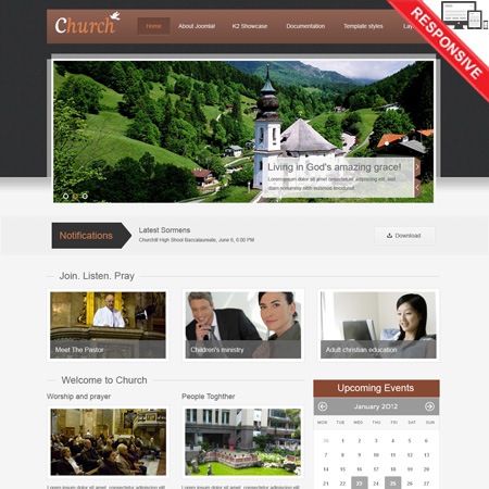 VTEM Church - Download Responsive Joomla Template