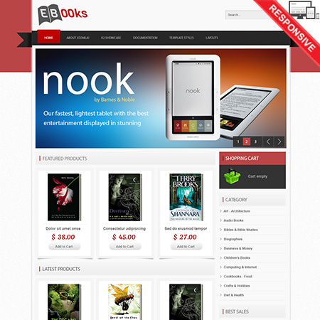 VTEM Ebooks - Download Responsive Joomla Template