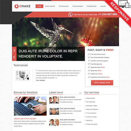 VTEM Emake - Download Responsive Joomla Template