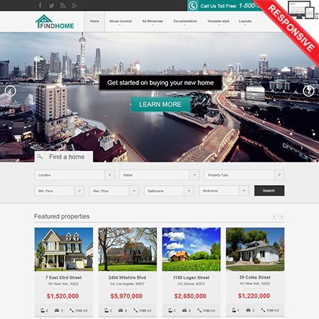 VTEM FindHome - Download Responsive Joomla Template