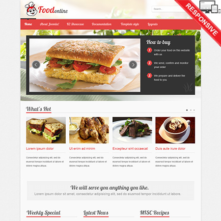 VTEM Food - Download Responsive Joomla Template