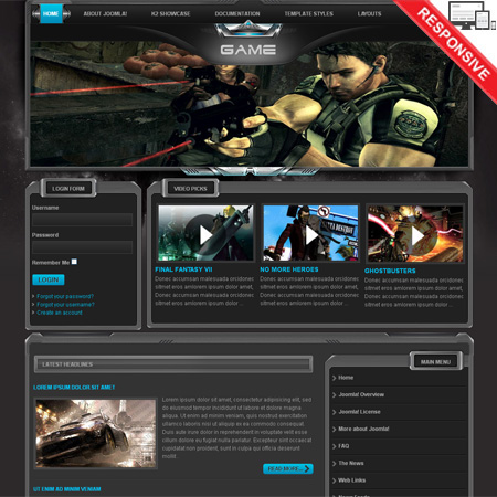 VTEM Game - Download Responsive Joomla Template