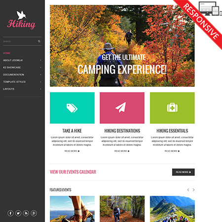 VTEM Hiking - Download Responsive Joomla Template