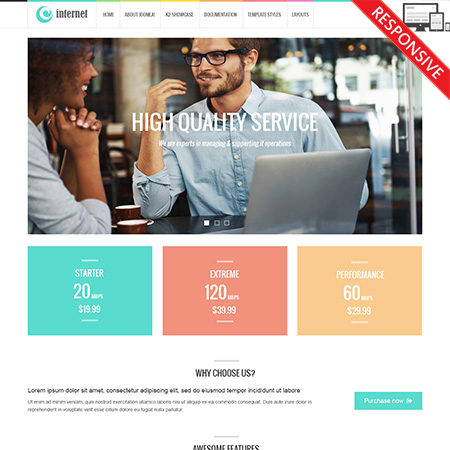 VTEM Internet - Download Responsive Joomla Template