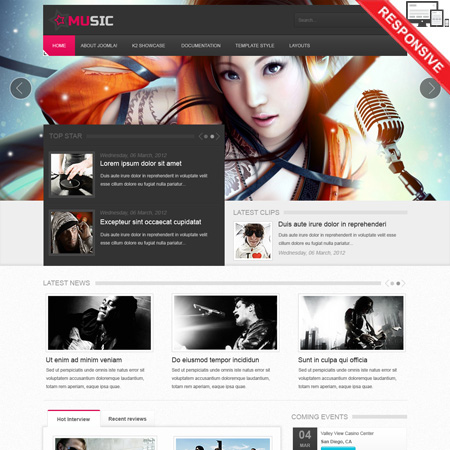 VTEM Music - Download Responsive Joomla Template