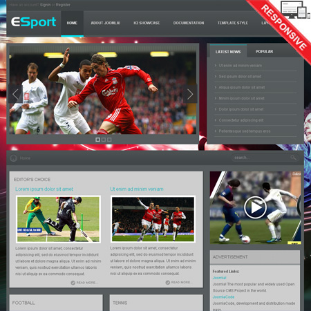 VTEM Sport - Download Responsive Joomla Template