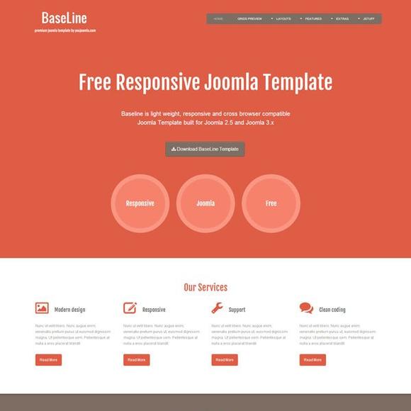 YJ Baseline - Download Free Joomla Template