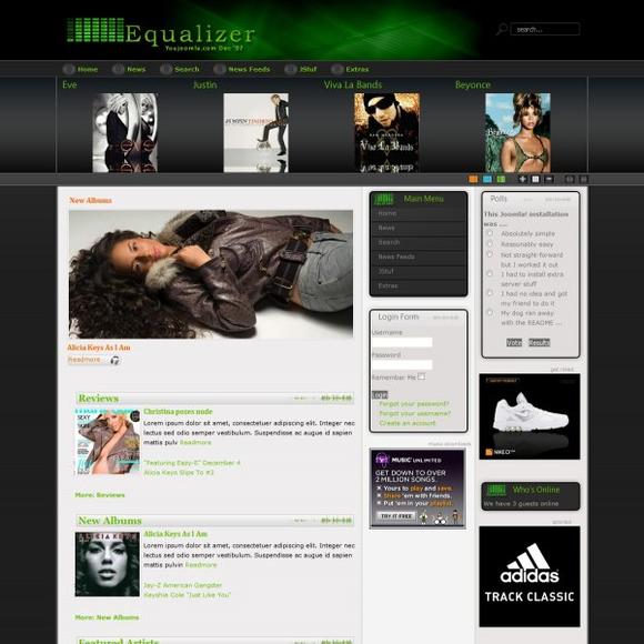 YJ Equalizer - Download Music Joomla Template