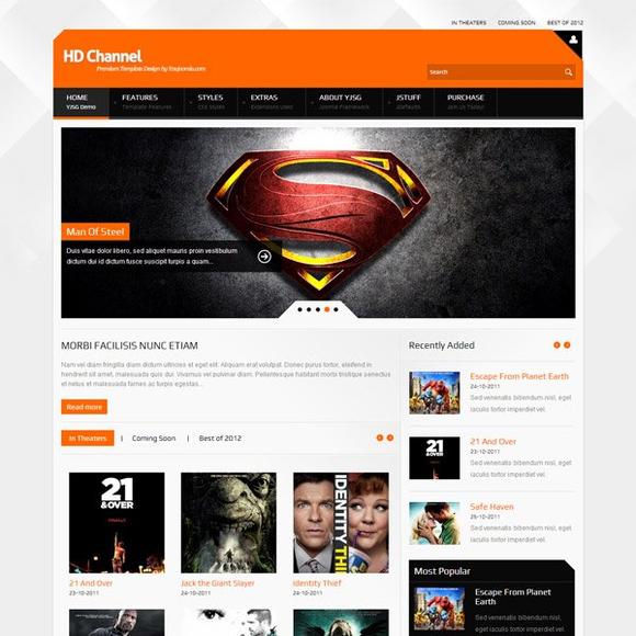 YJ HD Channel - Download Movies Joomla Template