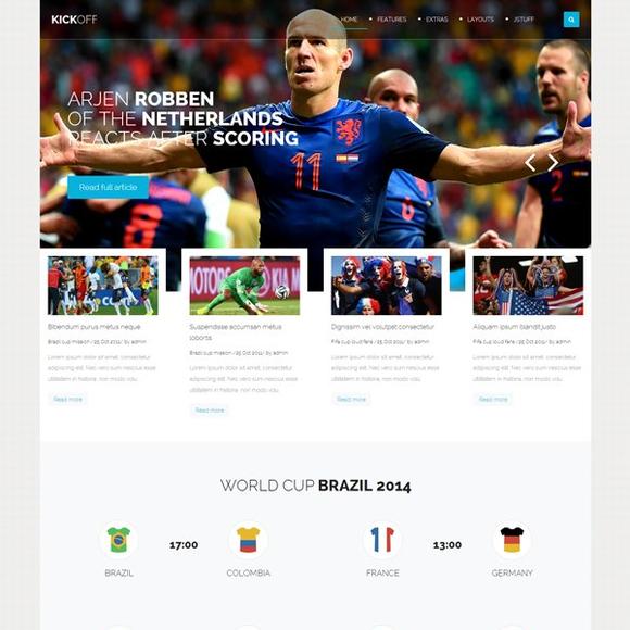 YJ Kickoff - Download Joomla Sports Magazine Template