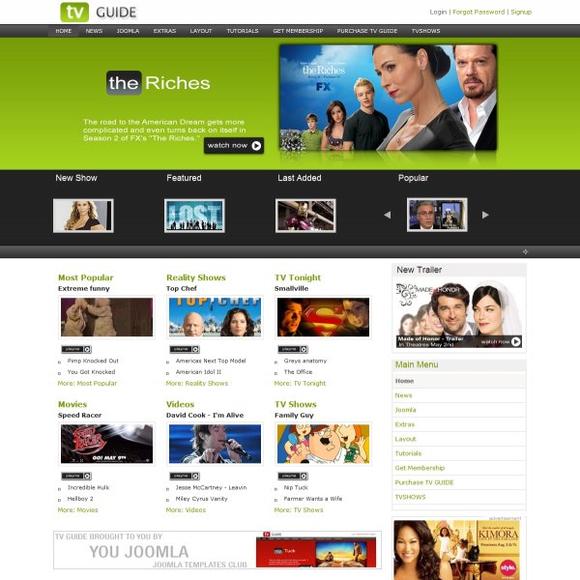 YJ TVGuide - Download First Joomla Tv Guide