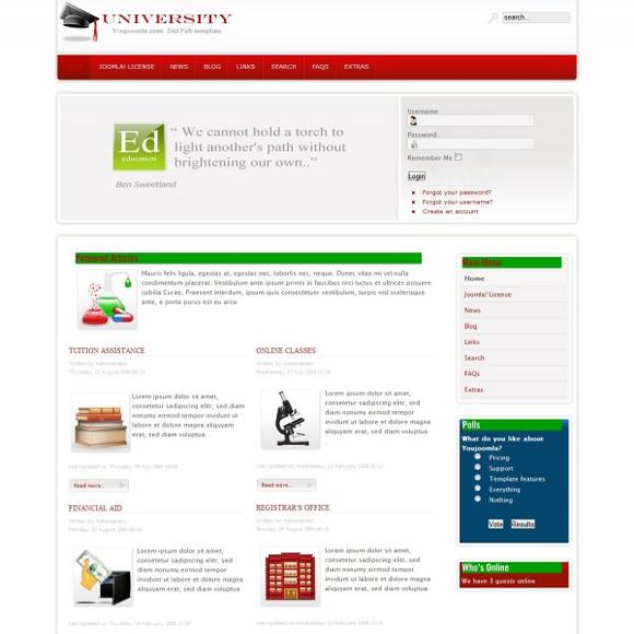 YJ University - Download Educational Joomla Template