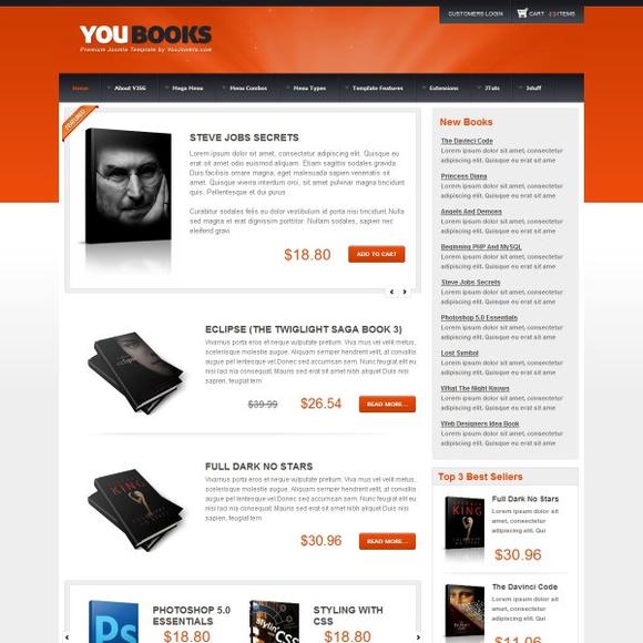 YJ Youbooks - Download Web Shop Joomla Template