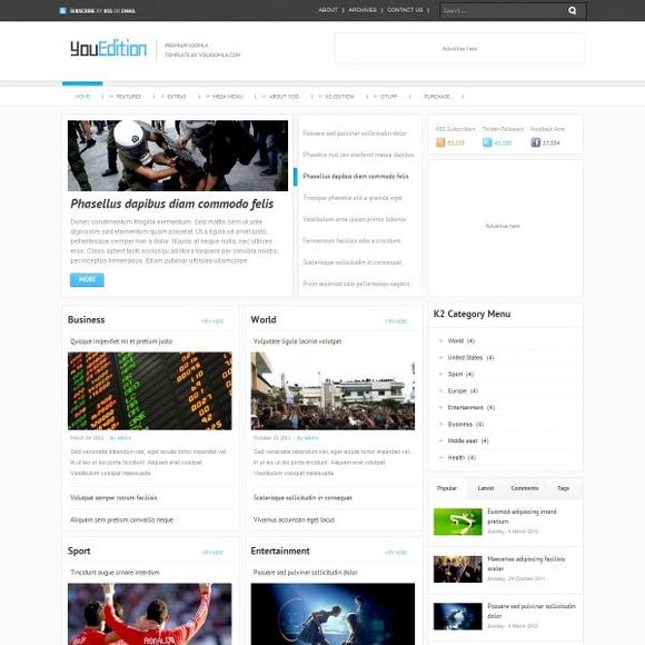 YJ Youedition - Download Joomla! News Template
