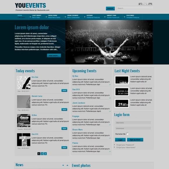 YJ Youevents - Download Clubbing Joomla Template