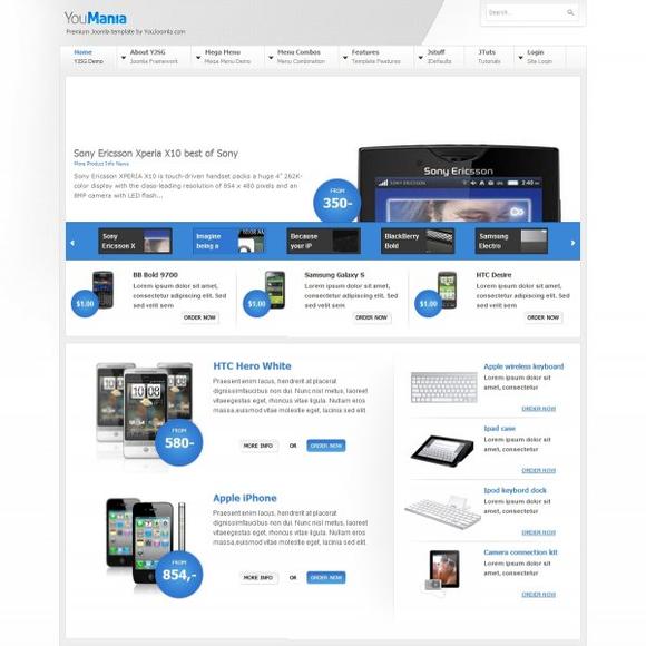 YJ YouMania - Download Web Shop Joomla Template