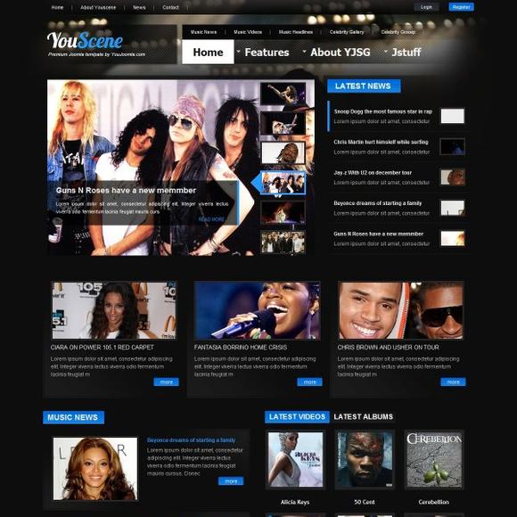 YJ YouScene - Download Music Magazine Joomla Template