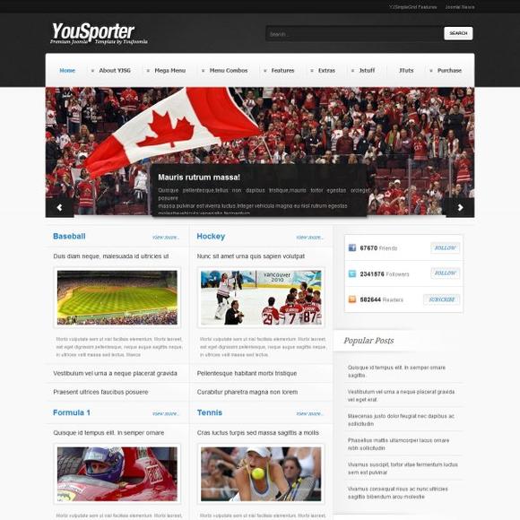 YJ Yousporter - Download Sports Magazine Joomla Template